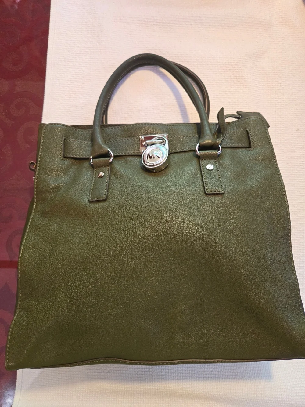 Michael Kors Olive Leather Top-Handle Satchel